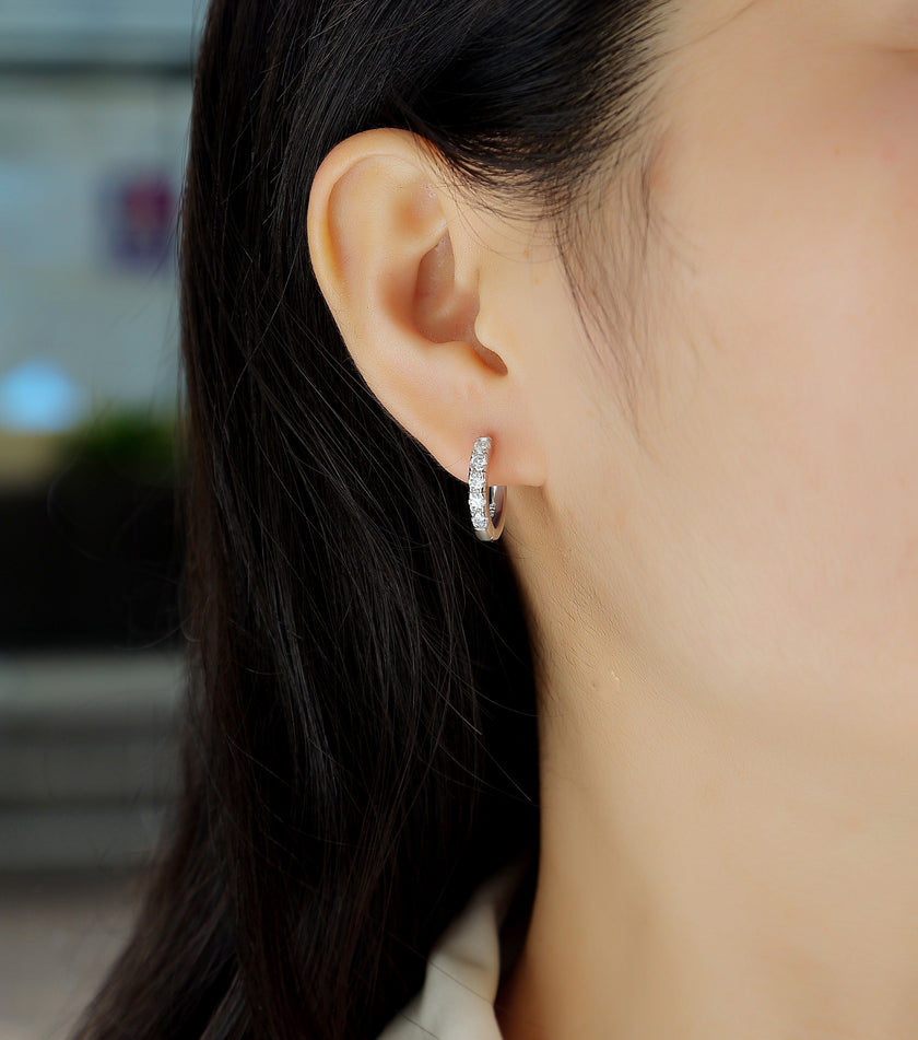 Summer Iced Tea Moissanite Stud Earrings – Platinum 925 Silver | GRA Certified