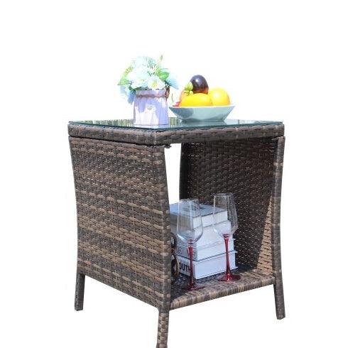 Outdoor Patio Furniture 1 Coffee Table With Clear Tempered Glass