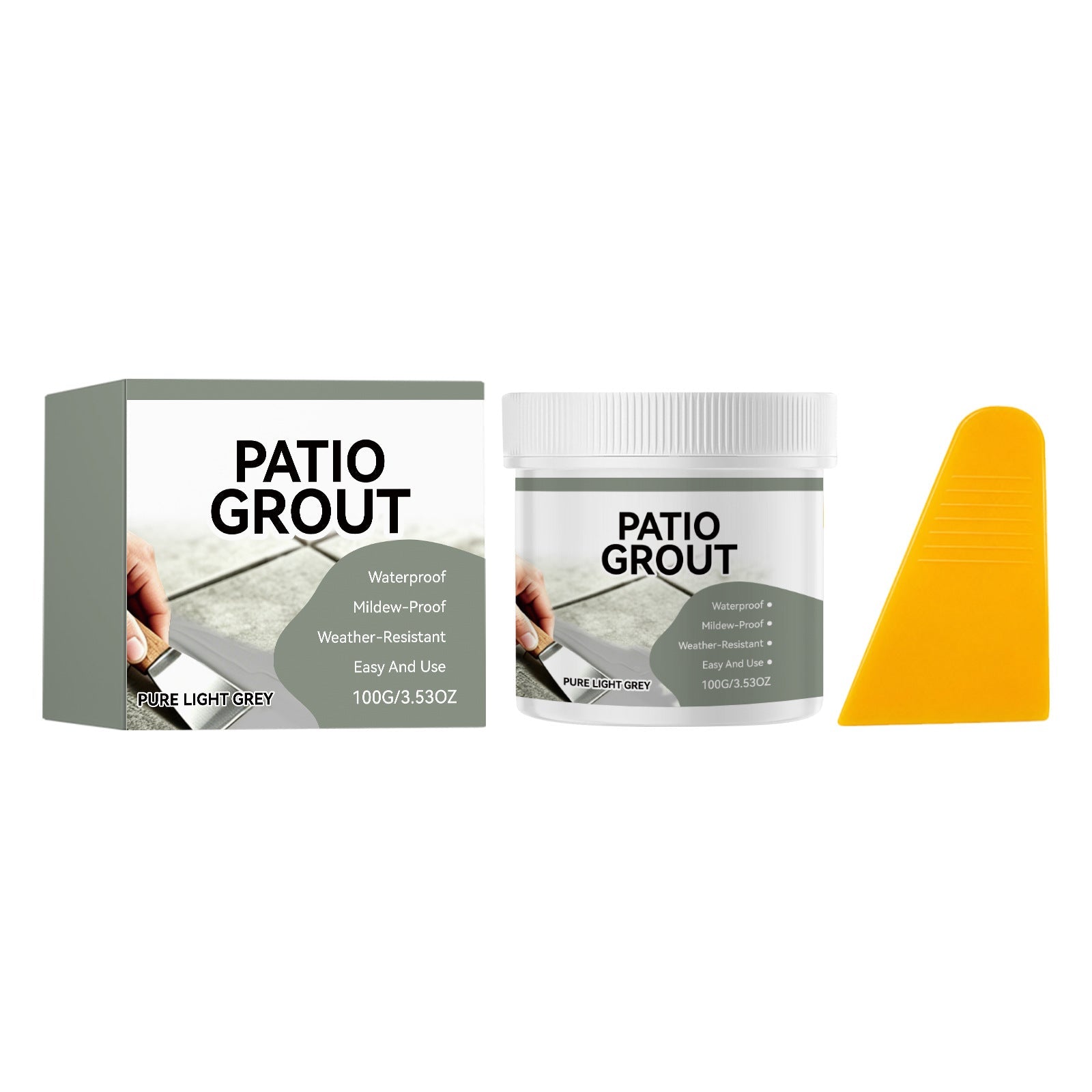 Light Gray Tile Grout — Everyday Kitchen & Bathroom Floor Tile Gap Repair Sealer (100g Kit)