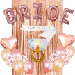 Bachelor Party Balloon Set – Bride Shoulder Strap, Diamond Ring & Rose Gold Foil Balloons