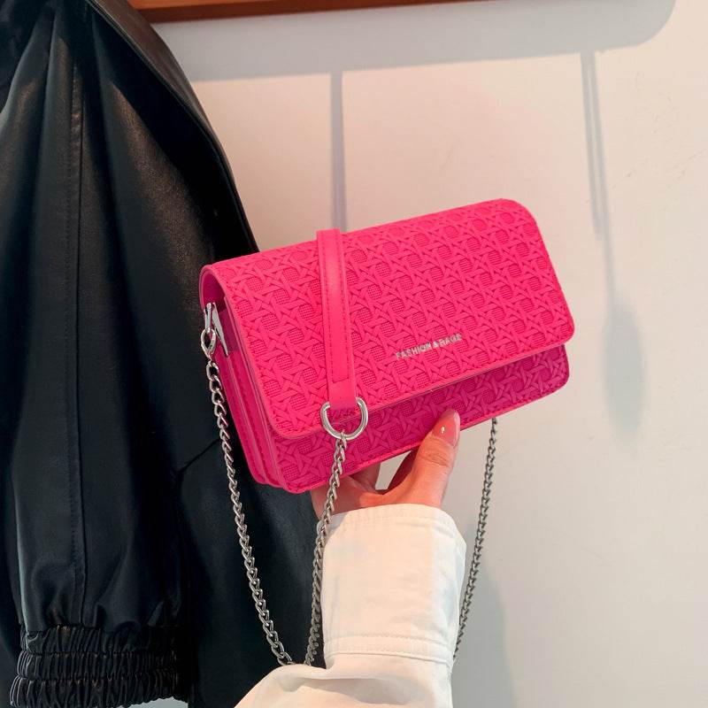 Luxury Women's Chain Embossed Square flap Shoulder Bag for women