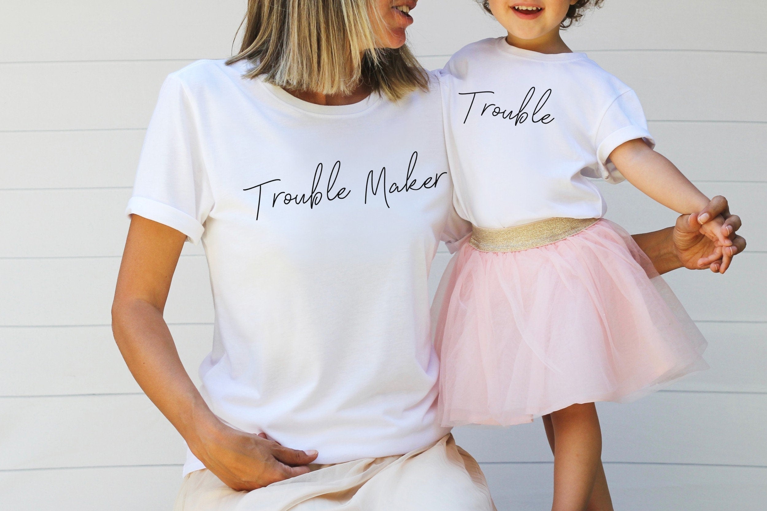 Trouble and Trouble Maker Matching Mommy and Me T-Shirts