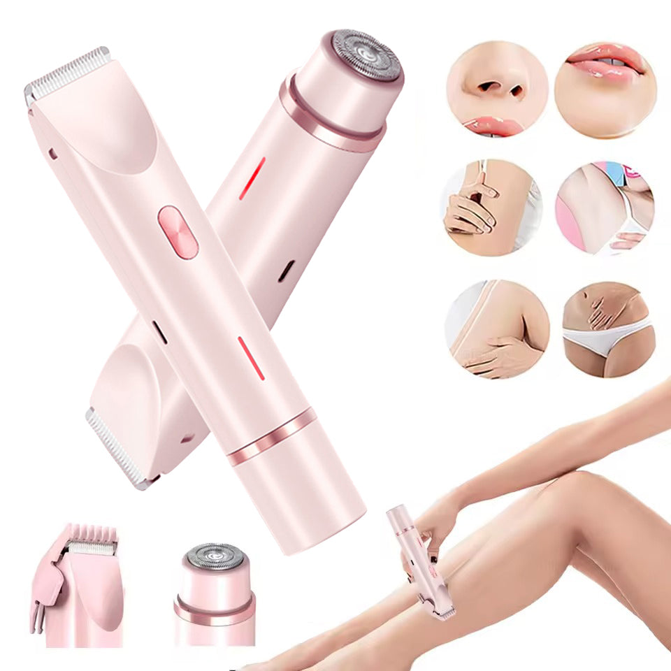 Women's 2-in-1 Electric Shaver & Bikini Trimmer – Wet/Dry Body Hair Razor (Pink, Blue, Purple)