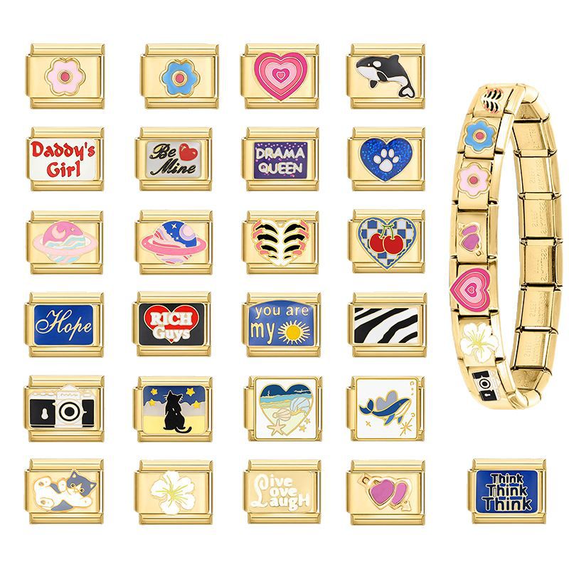 Gold Enamel DIY Pendant Charm – Bracelet Necklace Anklet Accessory