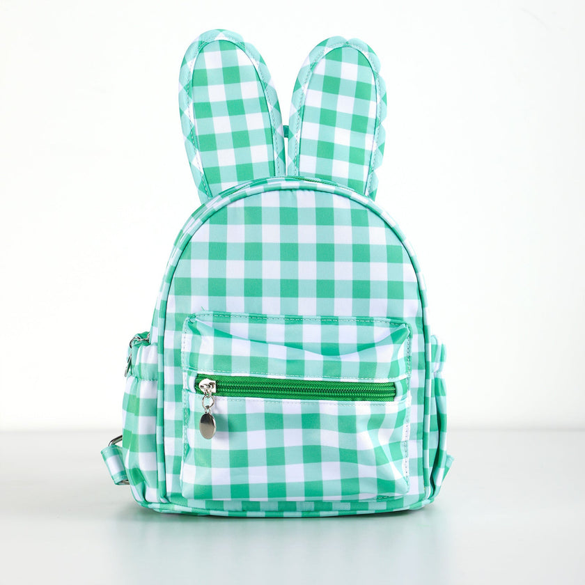 Gingham Bunny Ear Mini Backpack – Cute Plaid Bag for Girls (4 Colours)