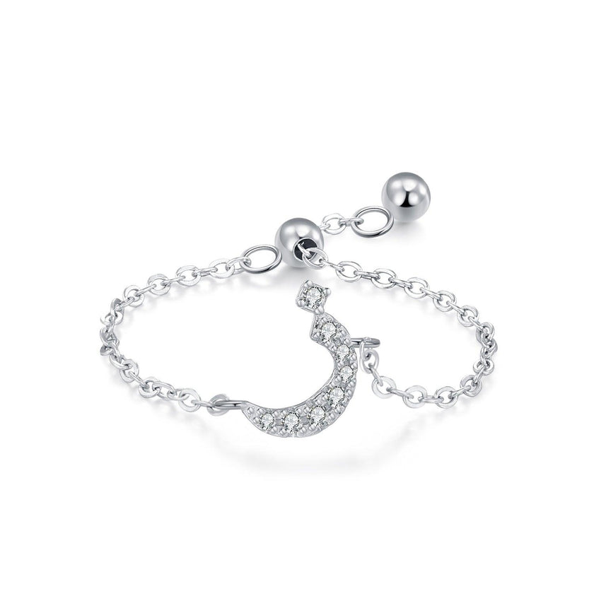 S925 Sterling Silver Niche Style Arabic Letters Pull-out Chain All-match Stackable