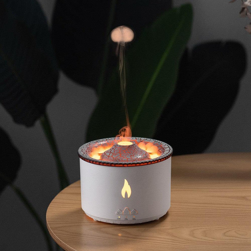 Volcano Aromatherapy Humidifier Diffuser with Flame and Jellyfish Effect