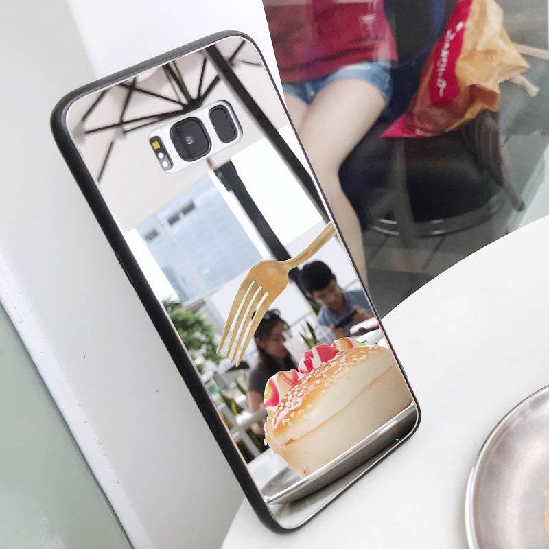 Tempered Glass Mirror Phone Case for Samsung Makeup mirror for Women