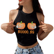 Halloween Printed Skeleton Skull Vest crop Top For Women
