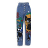 Cartoon Printed Jeans  Pants Trousers For Women
