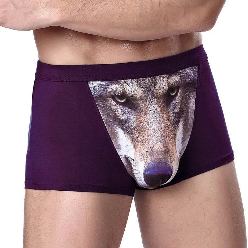 Printed Wolf Head Big Bird  Men's Boxer Briefs Underwear