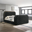 Tagus Smart Platform Bed with LED/ Fireplace/ TV Stand - Black
