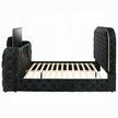 Tagus Smart Platform Bed with LED/ Fireplace/ TV Stand - Black