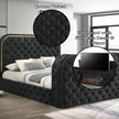 Tagus Smart Platform Bed with LED/ Fireplace/ TV Stand - Black