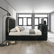 Tagus Smart Platform Bed with LED/ Fireplace/ TV Stand - Black