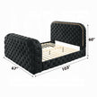 Tagus Smart Platform Bed with LED/ Fireplace/ TV Stand - Black