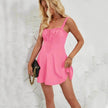 Elegant Chic plain color Sleeveless A-line Casual Summer Mini Dress