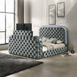 Tagus Smart Platform Bed with LED/ Fireplace/ TV Stand - Grey