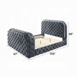 Tagus Smart Platform Bed with LED/ Fireplace/ TV Stand - Grey