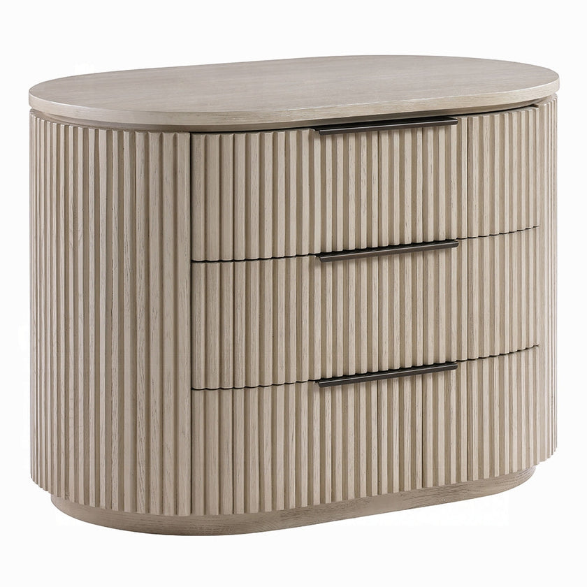 Chianti Luxury Chanel Nightstand w/USB Port - Light Oak