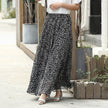 Leopard print High Waist Chiffon Maxi Skirt for women