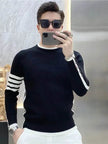 Simple All-match Slim fit Round Neck Pullover Sweater top for men
