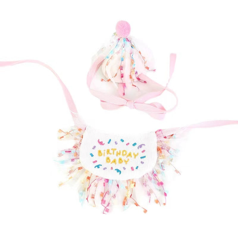 Pet Birthday Party Hat & Bib Set – Cute Dog & Cat Birthday Decoration Kit