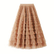 Cake Skirt Women's White Gauze long Layered tulle Skirt