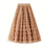 Cake Skirt Women's White Gauze long Layered tulle Skirt