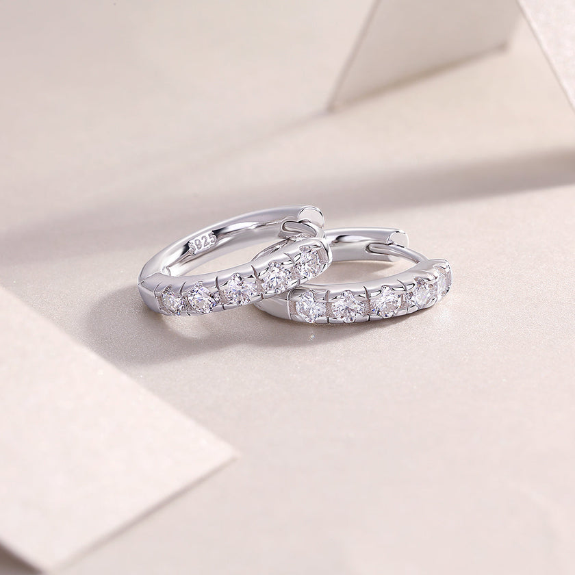Summer Iced Tea Moissanite Stud Earrings – Platinum 925 Silver | GRA Certified