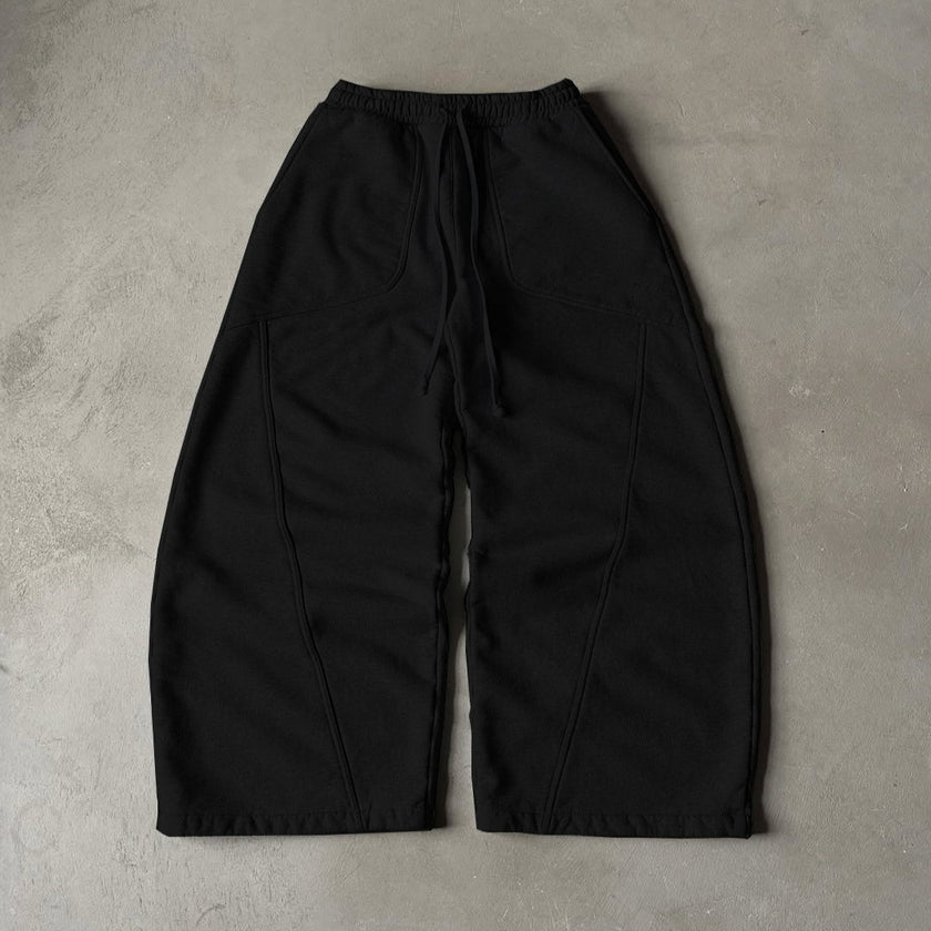 Embroidered Wide-Leg Sweatpants – Unisex Loose Casual Cotton Pants