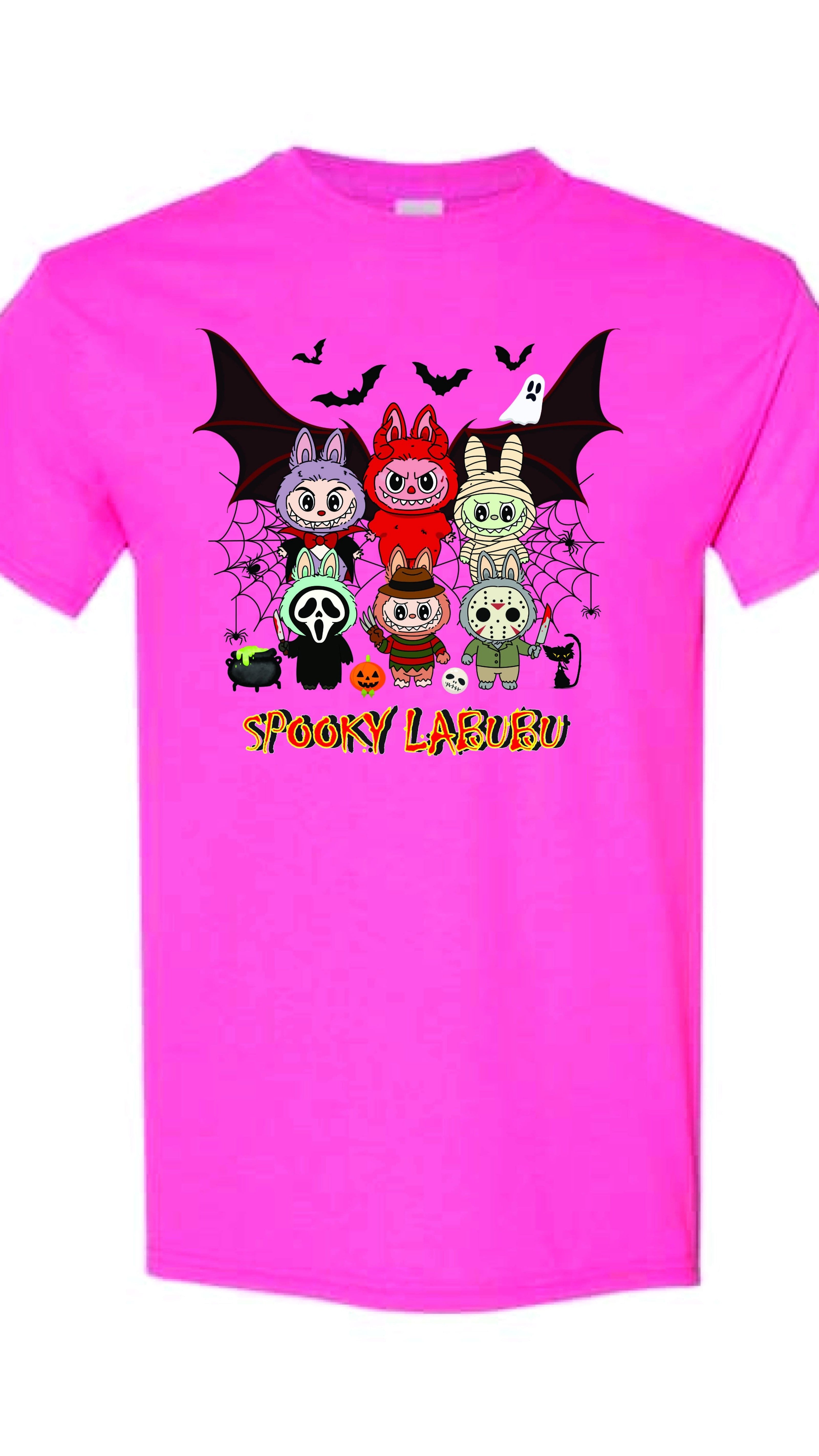 [Adult size] Halloween Labubu Graphic Tee: Kawaii Spooky 100% Cotton Unisex Shirt