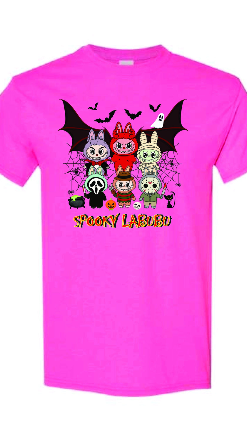 [Adult size] Halloween Labubu Graphic Tee: Kawaii Spooky 100% Cotton Unisex Shirt