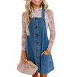 Loose Denim Dungaree Mini Dress for Women