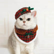 Pet Christmas Cat Hat Bib Dress Up Clothes