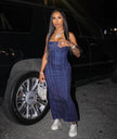Fashion Strapless Tube Top Denim Long Fitted Jeans Dress