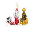Christmas Family Puppies Decorate Trees With Lights