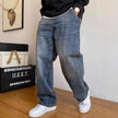 Heavyweight Washed Vintage Jeans – Unisex Baggy Straight-Leg Denim (M–8XL)