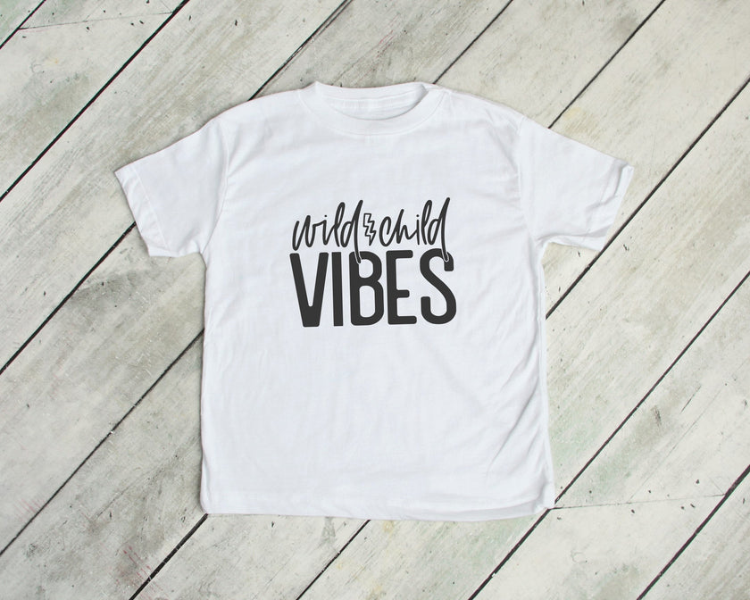 Tired Mom Vibes & Wild Child Matching Mommy And Me Shirts