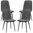 Arbor Upholstered Dining Chairs with Steel Legs-Set of 4-Grey