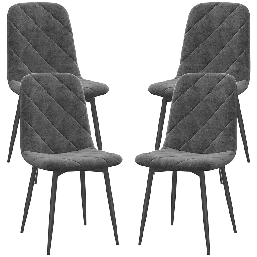 Arbor Upholstered Dining Chairs with Steel Legs-Set of 4-Grey