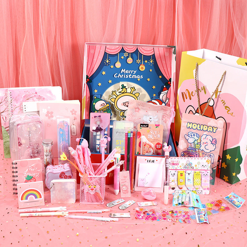 Girls' Pink Stationery Gift Set – Back to School Supplies Box for Elementary & Middle School