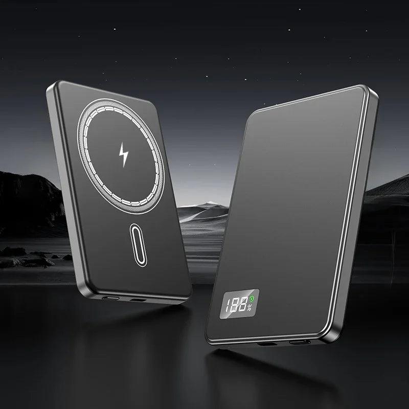 Ultra-thin Fast Charging Magnetic Power Bank With Built-in Cable