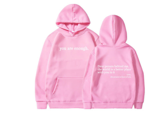 Women's Plush Letter Printed Kangaroo Pocket Hoodie | Cozy Pullover