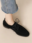 Retro Loafers Lace-up Deep Mouth Pumps Women