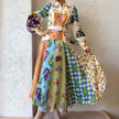 Floral Print Beach Dress – Women's Lantern Sleeve A-Line Midi Dress
