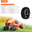 VEVOR Lawn Mower Tires With Rim, Tubeless Tractor Tires, 2-Pack Tire And Wheel Assemby, Flat-free PU Tire, Centered Hub, Bushing Size, 20 PCS Adapters For Riding Mowers Lawn Tractors