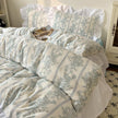 Washed Cotton Four-piece Bed Set with Duvet Cover and Sheets