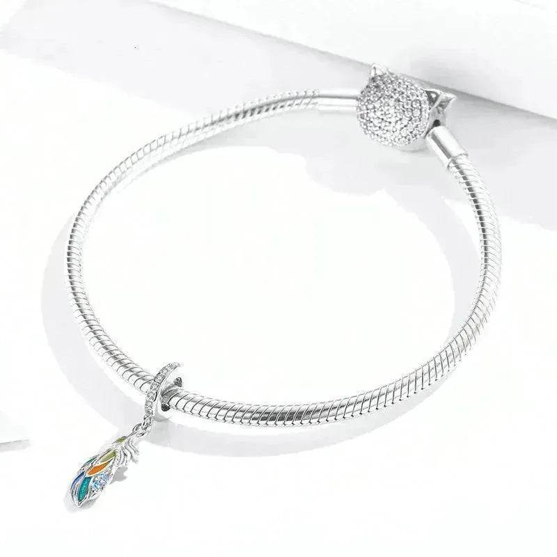 Beads DIY Pendent Accessories Enamel Feather