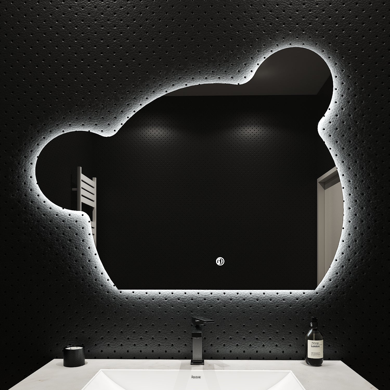 Bear Glow LED Mirror – Wave Sensor, Anti-Fog, Dimmable, 40